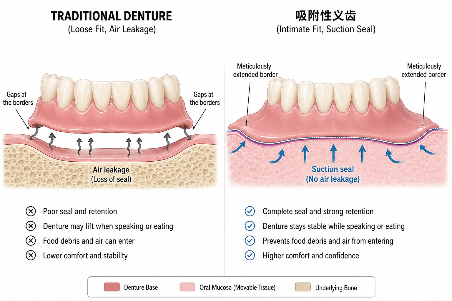 🦷 活動假牙 vs 吸附性假牙，哪款戴得更舒服？牙醫大實話：舒適度取決於您的「地基」！